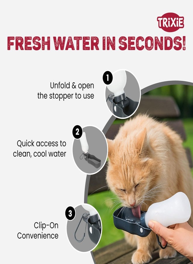 Trixie Pet Water Bottle and Bowl Combo, 0.7L Portable Water Dispenser for Dogs and Cats, Travel-Friendly Clip-On Design for Outdoor Walks, Hiking, Training & Quick Hydration - Image 4